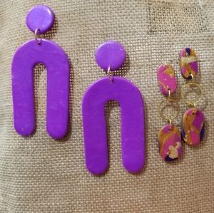 Handcrafted clay earrings